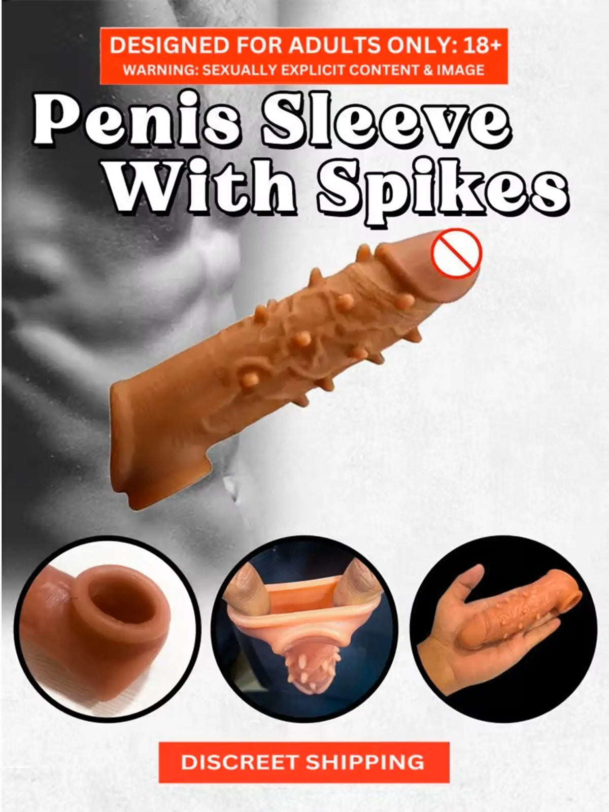 Dotted Penis Sleeve Double Hole 6 Inch Reusable Cock Extension Silicon Condom for Extra Length and Girth