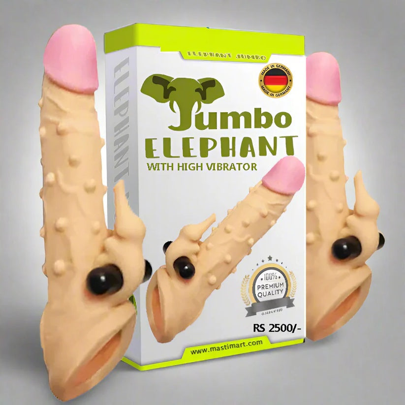 Jumbo Elephant Vibrating Extension Condom 9 IN.