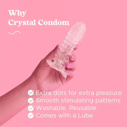 Transparent Studded Pleasure Condom Sleeve