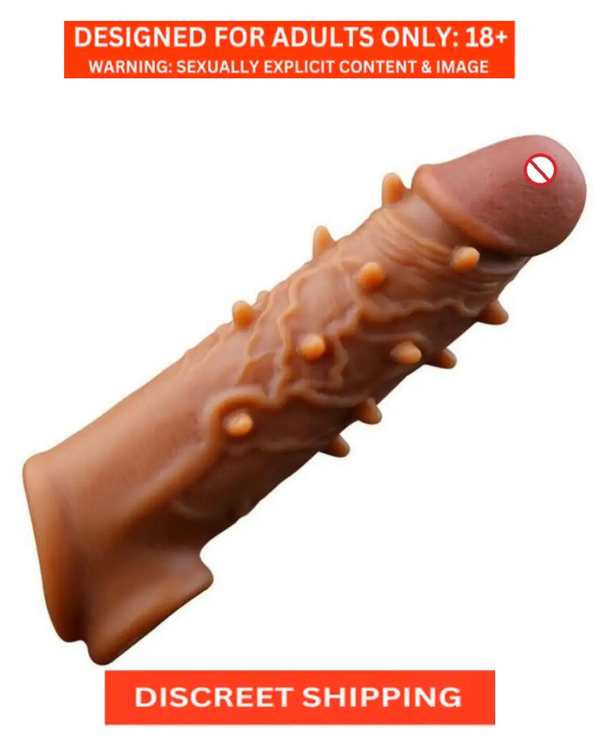 Dotted Penis Sleeve Double Hole 6 Inch Reusable Cock Extension Silicon Condom for Extra Length and Girth